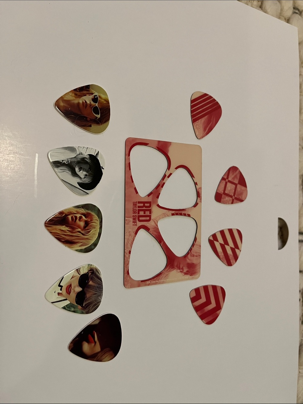 Taylor Swift rare RED guitar picks from the zine, and another set of 5